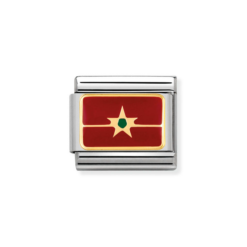 Nomination Classic Link Morocco Flag Charm in Gold