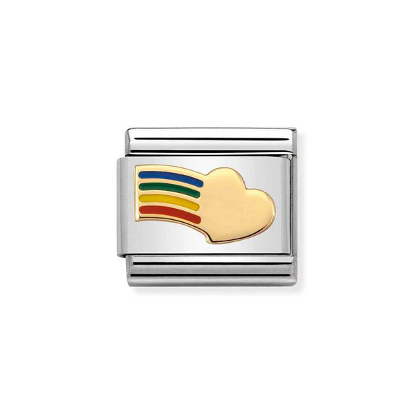 Nomination Classic Link Rainbow Heart Charm in Gold