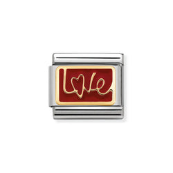 Nomination Classic Link Love in Italics Charm in Gold