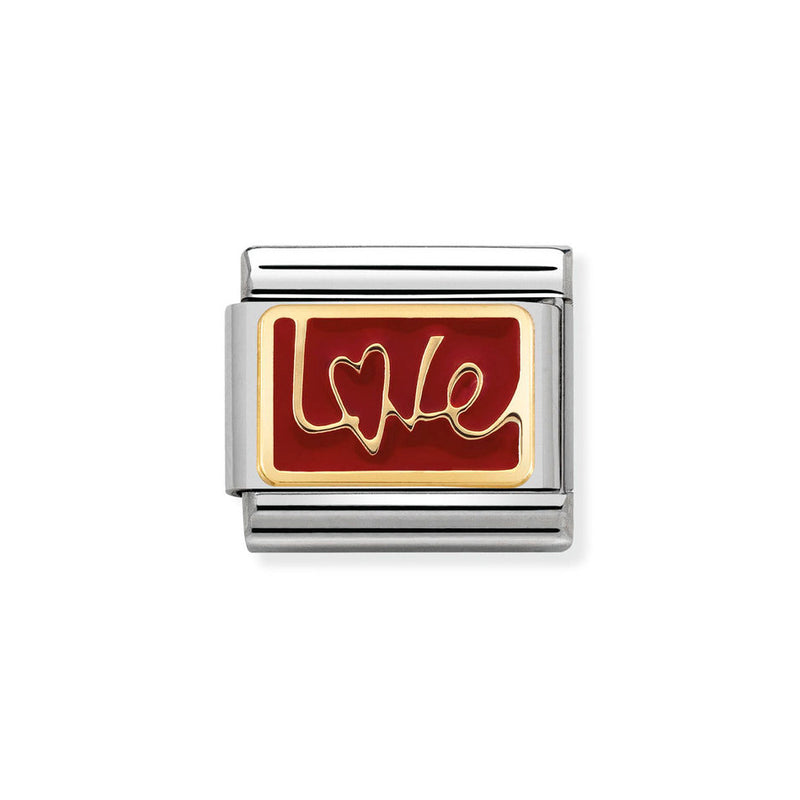 Nomination Classic Link Love in Italics Charm in Gold