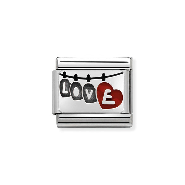 Nomination Classic Link Love with Hanging Hearts Charm in Silver