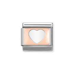 Nomination Classic Link Heart Charm in Rose Gold