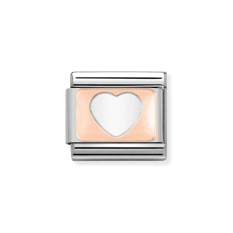 Nomination Classic Link Heart Charm in Rose Gold