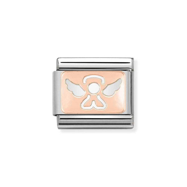 Nomination Classic Link Angel Charm in Rose Gold