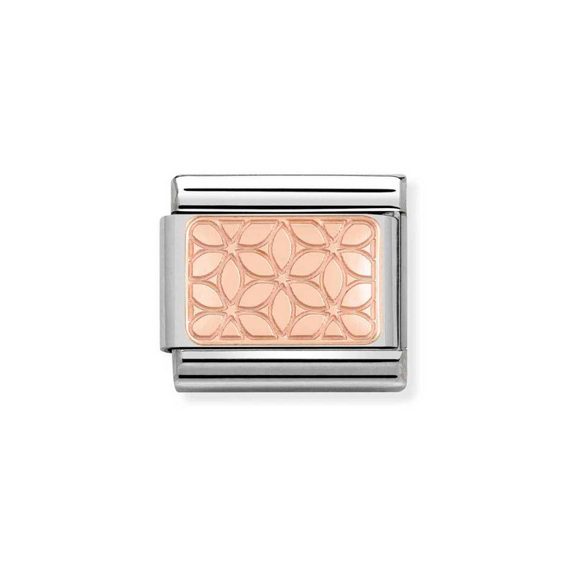 Nomination Classic Link Flowers Charm in Rose Gold