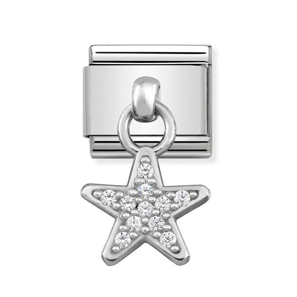 Nomination Classic Link Pendant CZ Star Charm in Silver