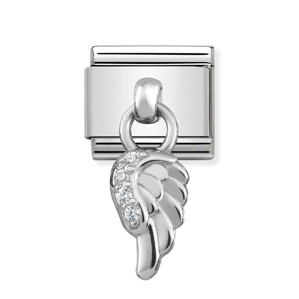 Nomination Classic Link Pendant CZ Wing Charm in Silver