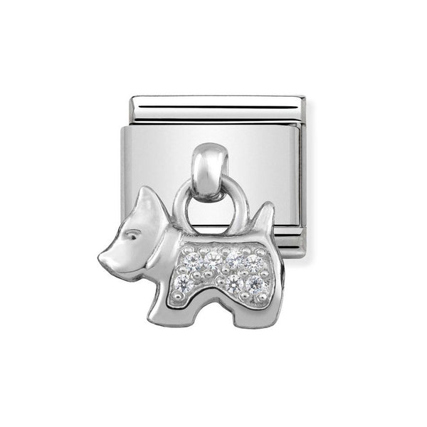 Nomination Classic Link Pendant CZ Dog Charm in Silver