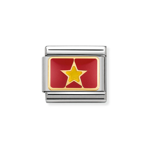 Nomination Classic Link Vietnam Flag Charm in Gold