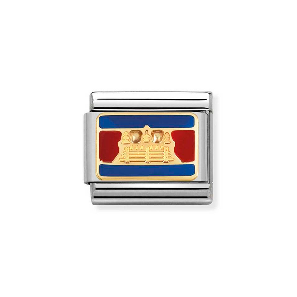 Nomination Classic Link Cambodia Flag Charm in Gold