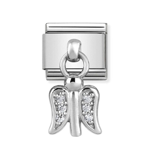 Nomination Classic Link Pendant CZ Angel Charm in Silver