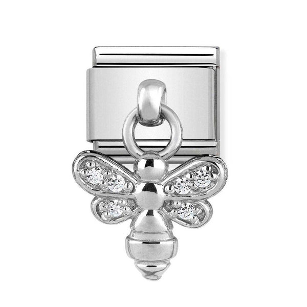 Nomination Classic Link Pendant CZ Bee Charm in Silver