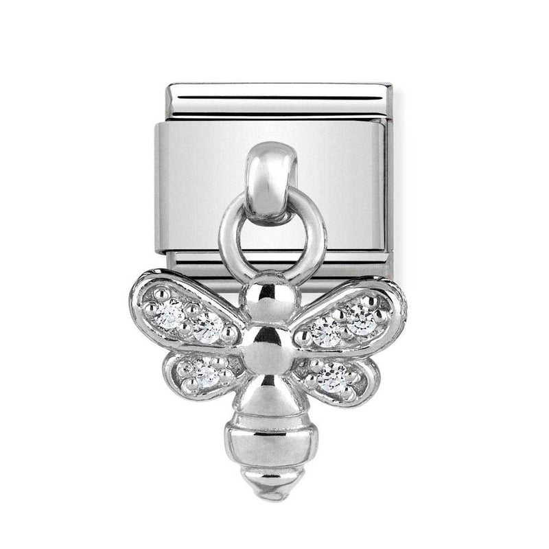 Nomination Classic Link Pendant CZ Bee Charm in Silver