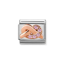 Nomination Classic Link Mother Daughter Bond Charm in Rose Gold with CZ