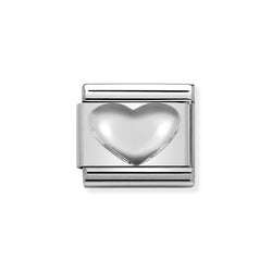 Nomination Classic Link Raised Heart Charm in Silver