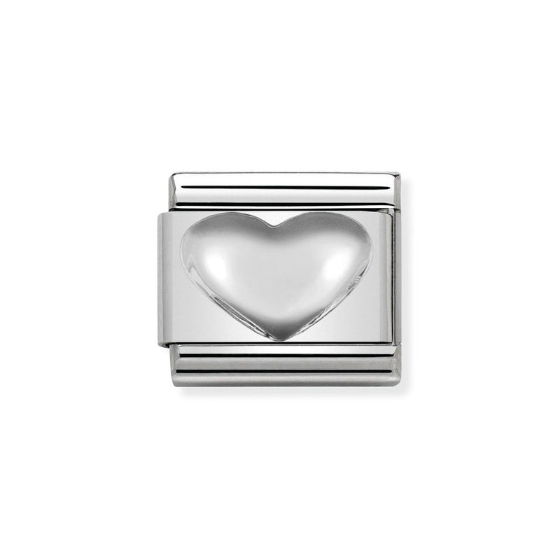 Nomination Classic Link Raised Heart Charm in Silver