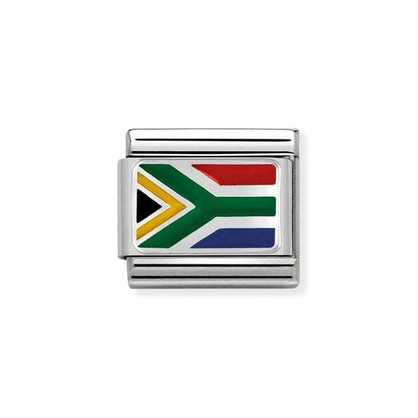 Nomination Classic Link South Africa Flag Charm in Silver 330207/05