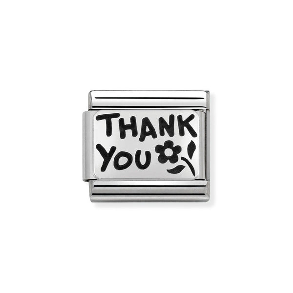 Nomination Classic Link Thank You Charm in Silver