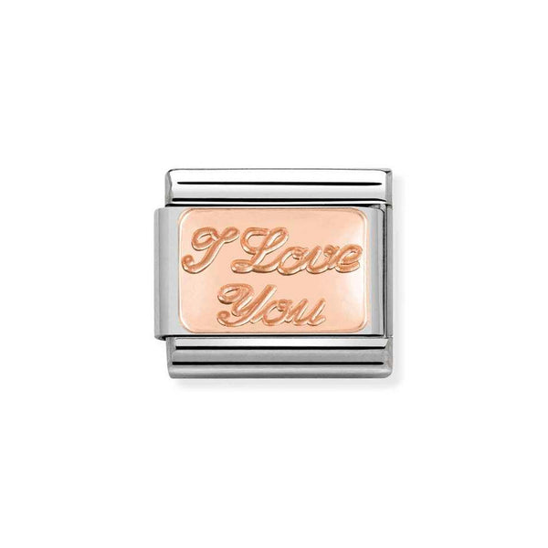 Nomination Classic Link I Love You Charm in Rose Gold