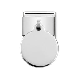 Nomination Classic Link Pendant Engravable Disc Charm in Silver