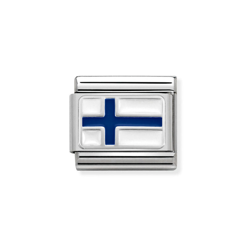 Nomination Classic Link Finland Flag Charm in Silver