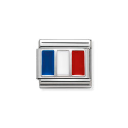 Nomination Classic Link France Flag Charm in Silver