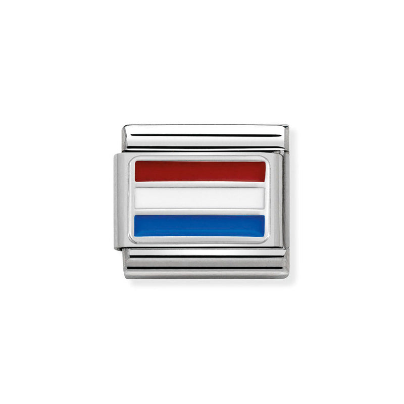 Nomination Classic Link Holland Flag Charm in Silver