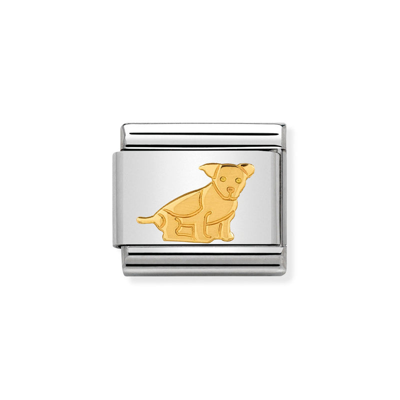 Nomination Classic Link Sitting Dog Charm in Gold