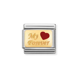 Nomination Classic Link My Forever Red Heart Charm in Gold