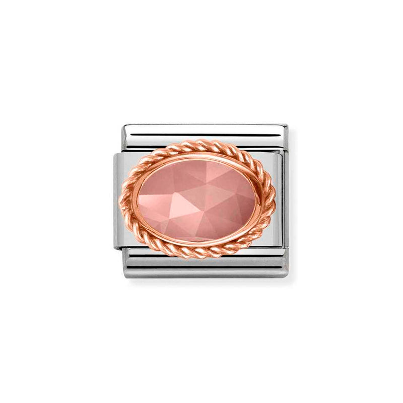 Nomination Classic Link Rich Set Apricot Chalcedony Charm in Rose Gold