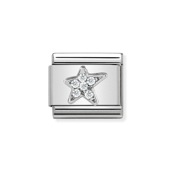 Nomination Classic Link CZ Star Charm in Silver