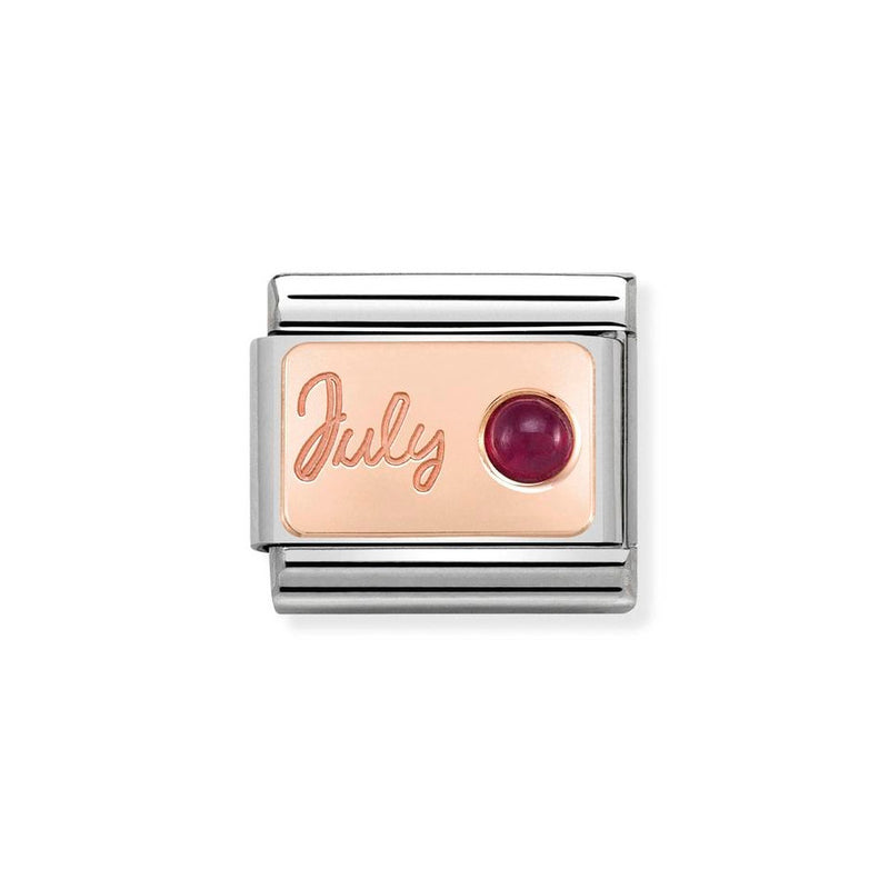 Nomination Classic Link July Ruby Charm in Rose Gold