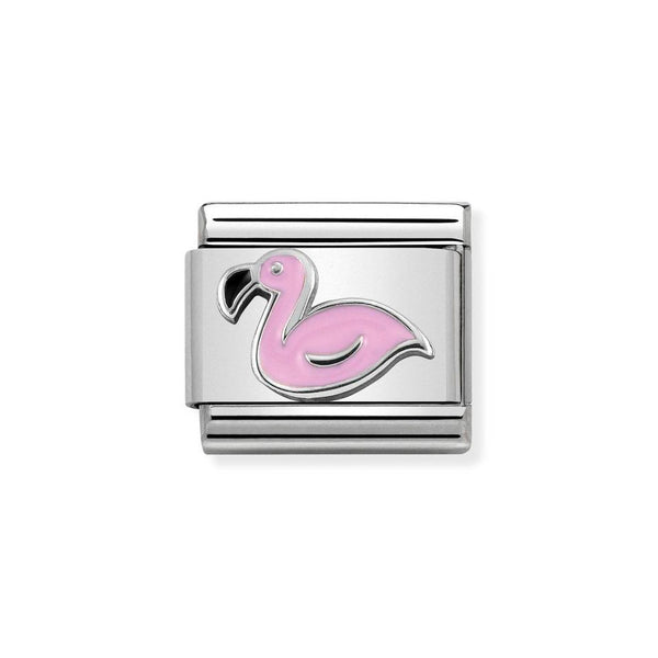 Nomination Classic Link Pink Flamingo Charm in Silver