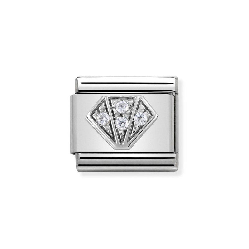 Nomination Classic Link Diamond with CZ Charm in Silver