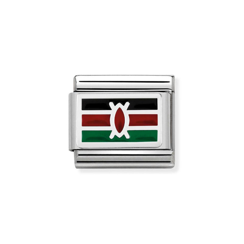 Nomination Classic Link Kenya Flag Charm in Silver