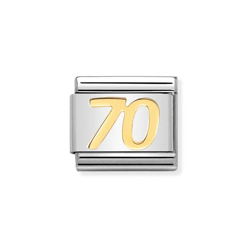 Nomination Classic Link Number 70 Charm in Bonded Yellow Gold