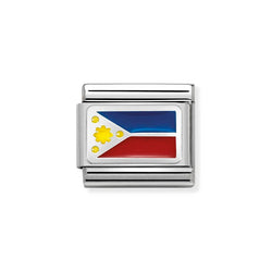 Nomination Classic Link Philippines Flag Charm in Silver