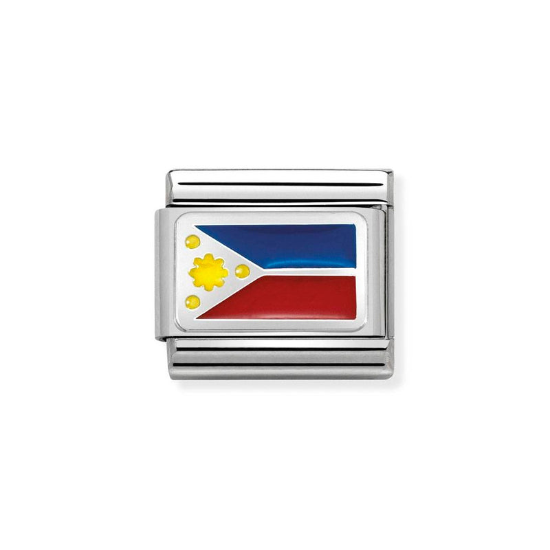 Nomination Classic Link Philippines Flag Charm in Silver