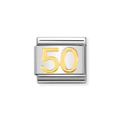 Nomination Classic Link Number 50 Charm in Bonded Yellow Gold