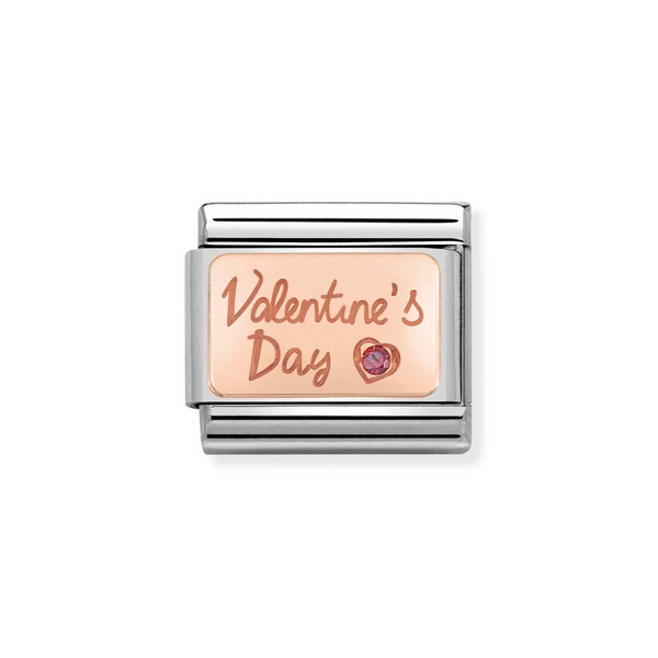 Nomination Classic Link Valentines Day CZ Charm in Rose Gold