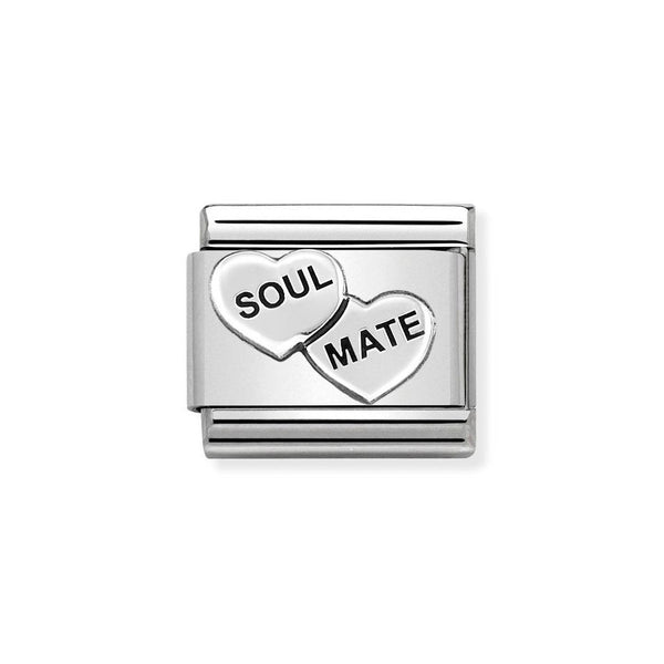 Nomination Classic Link Soul Mate Hearts Charm in Silver