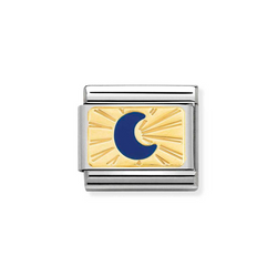 Nomination Classic Link Blue Moon Charm in Gold