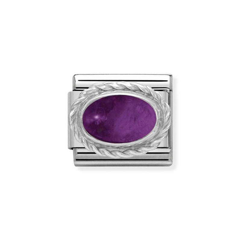 Nomination Classic Link Rich Set Amethyst Charm in Silver