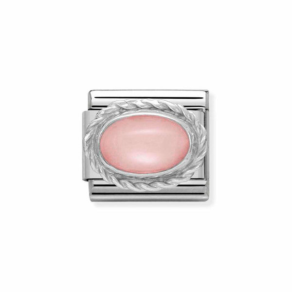 Nomination Classic Link Rich Set Pink Opaline Charm in Silver