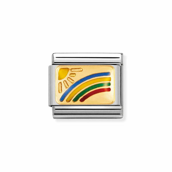 Nomination Classic Link Rainbow Charm in Gold