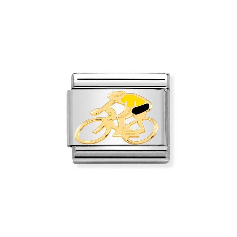 Nomination Classic Link Yellow Cyclist Charm in Gold
