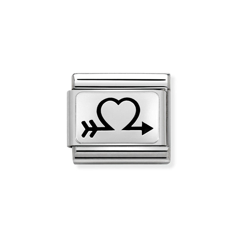 Nomination Classic Link Arrow Heart Charm in Silver