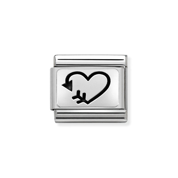 Nomination Classic Link Arrow Heart Charm in Silver