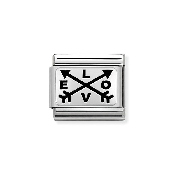 Nomination Classic Link Double Arrow Love Charm in Silver