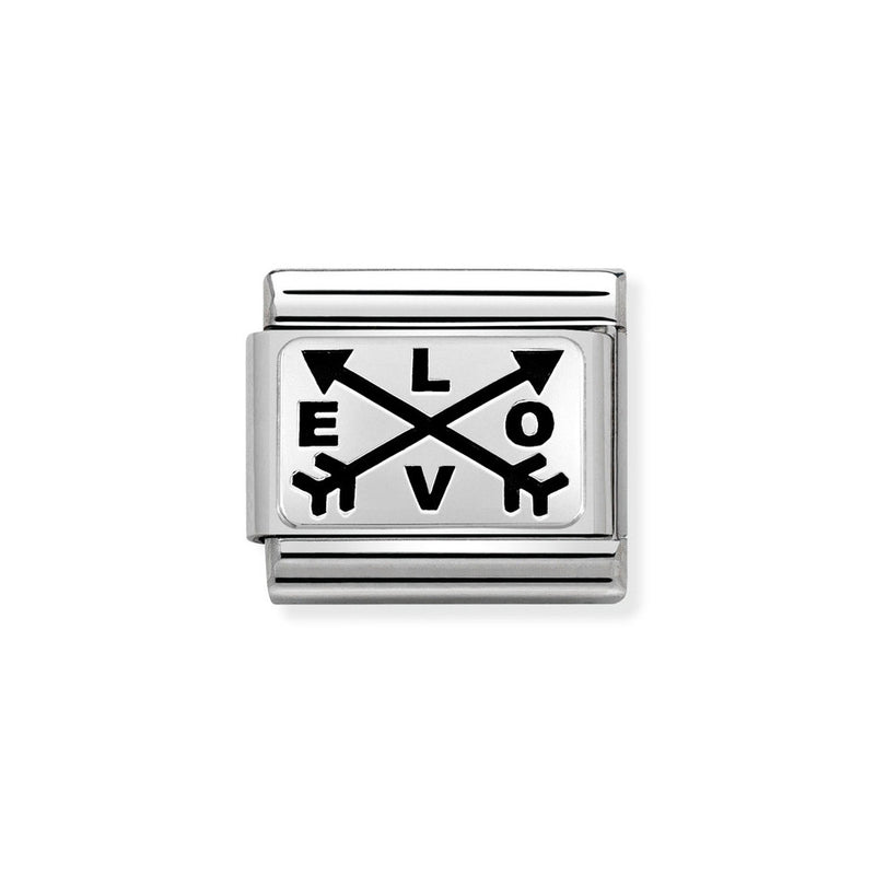 Nomination Classic Link Double Arrow Love Charm in Silver